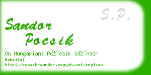 sandor pocsik business card